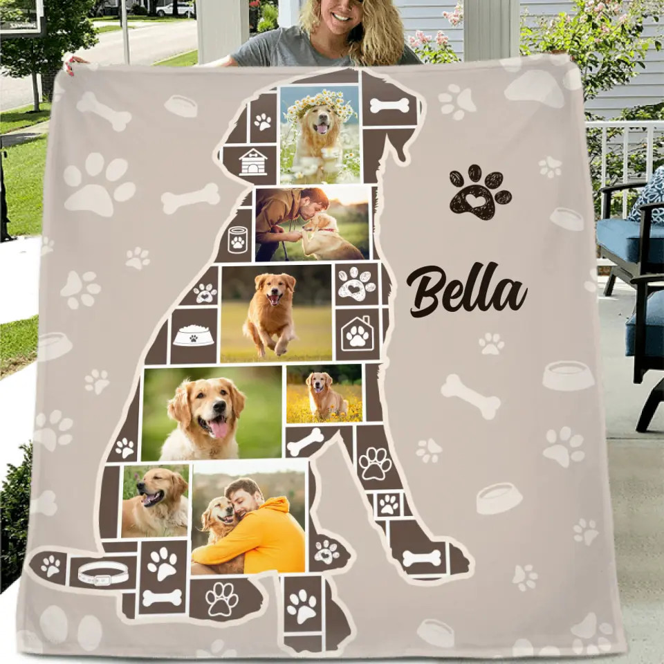 Personalized Dog Photo Quilt/Fleece Throw Blanket - Gift Idea for Dog Lovers