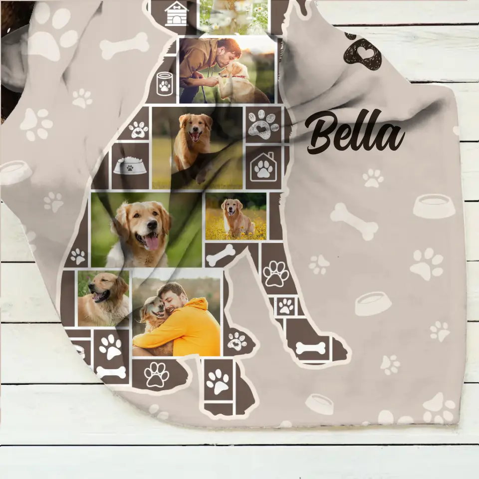 Personalized Dog Photo Quilt/Fleece Throw Blanket - Gift Idea for Dog Lovers