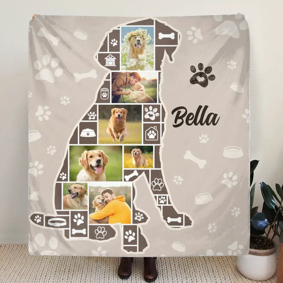 Personalized Dog Photo Quilt/Fleece Throw Blanket - Gift Idea for Dog Lovers