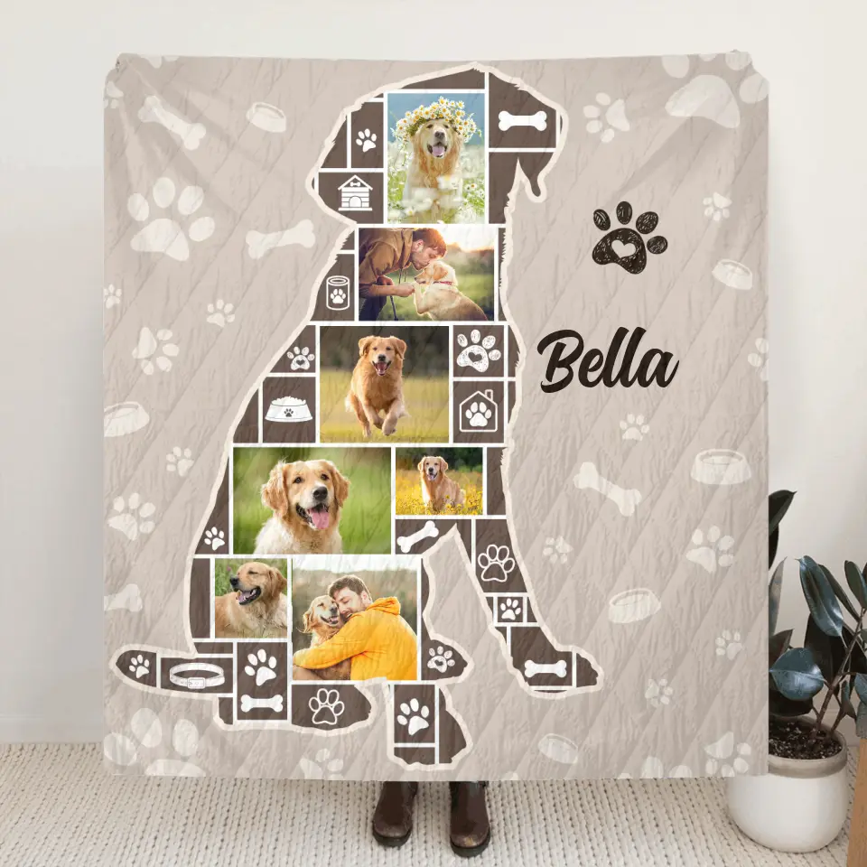 Personalized Dog Photo Quilt/Fleece Throw Blanket - Gift Idea for Dog Lovers