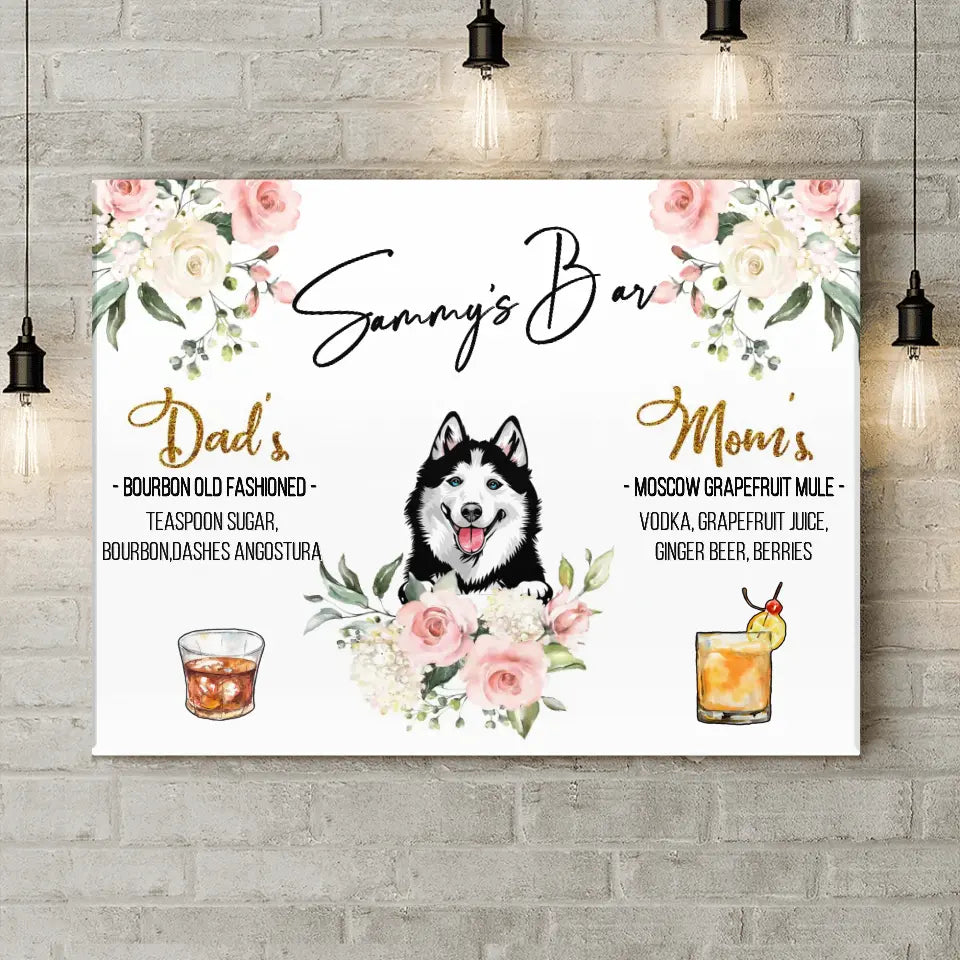 Personalized Wedding Canvas - Up to 3 Dogs - Wedding/Anniversary Gift for Couple/Dog Lovers