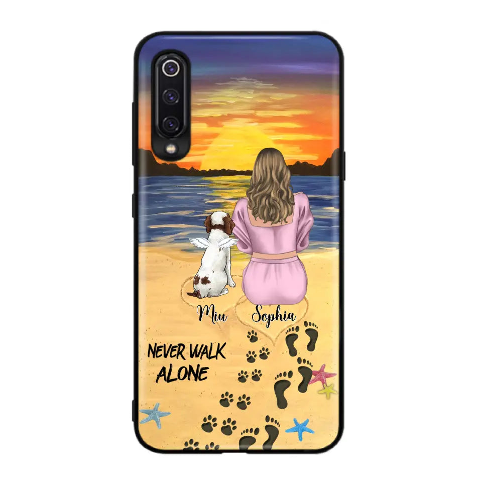 Personalized Memorial Dog Mom Phone Case - Up to 3 Dogs - Memorial Gift Idea for Dog Owners - Never Walk Alone - Case for Xiaomi/Huawei/Oppo