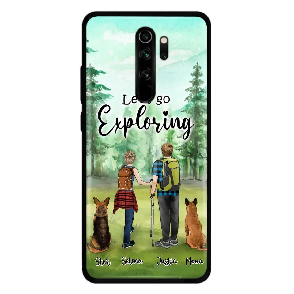 Personalized Trekking Woods Couple With Dogs Phone Case - Couple With Up to 2 Pets - Case For Xiaomi, Huawei and Oppo - 6CIAJ9