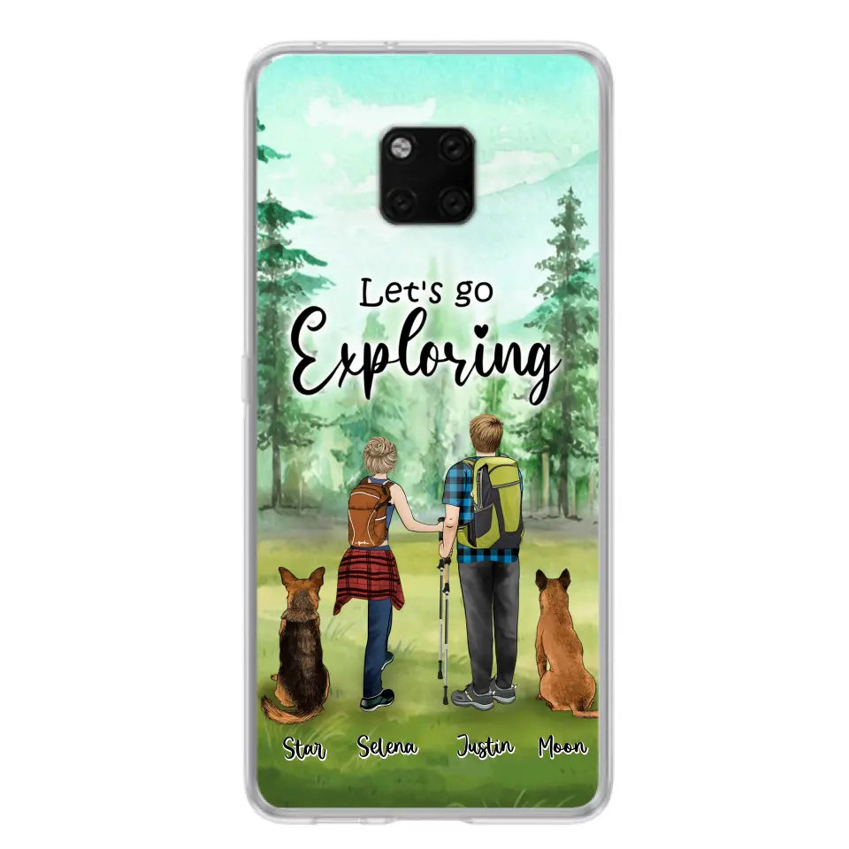 Personalized Trekking Woods Couple With Dogs Phone Case - Couple With Up to 2 Pets - Case For Xiaomi, Huawei and Oppo - 6CIAJ9