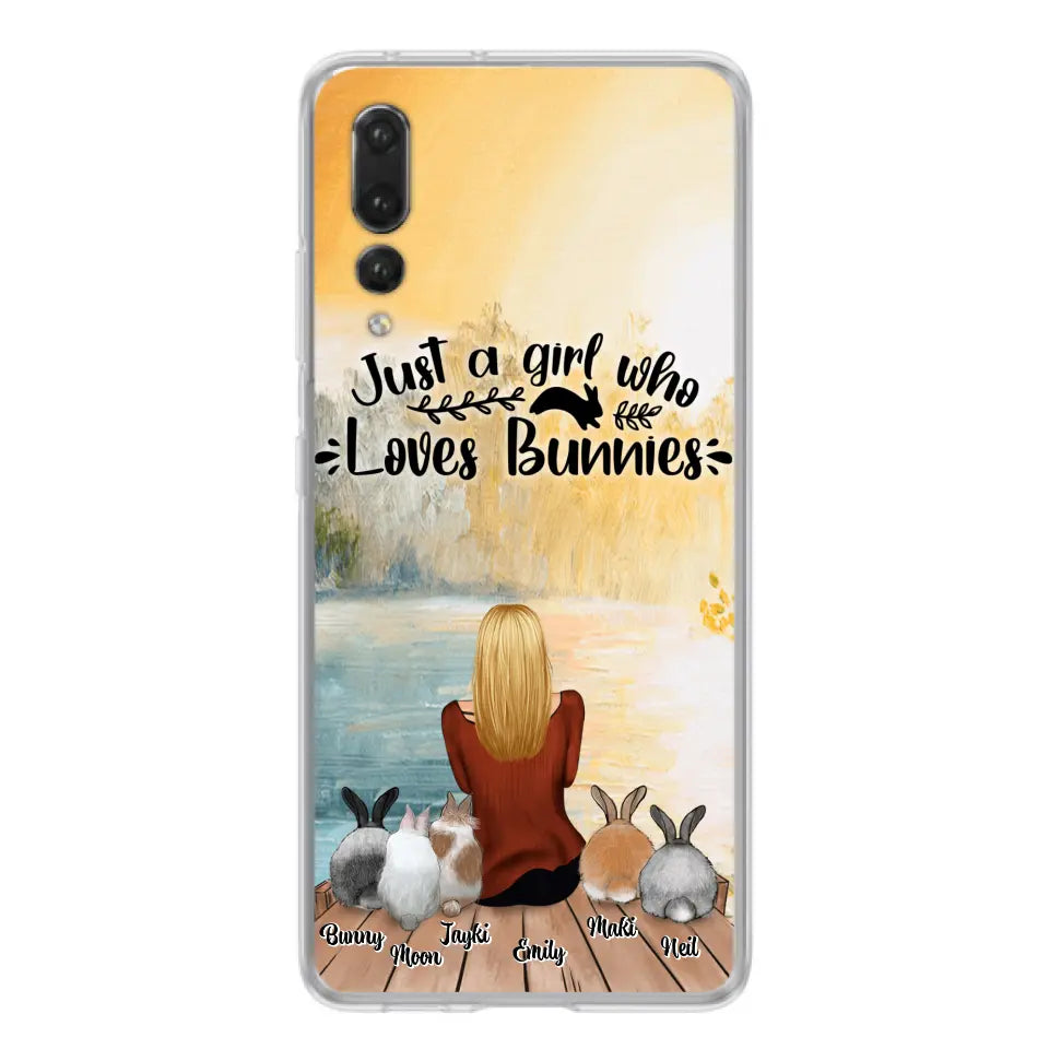 Personalized Rabbit Mom Phone Case - Gifts For Rabbit Lovers With Up to 5 Rabbits - Just A Gril Who Loves Bunnies