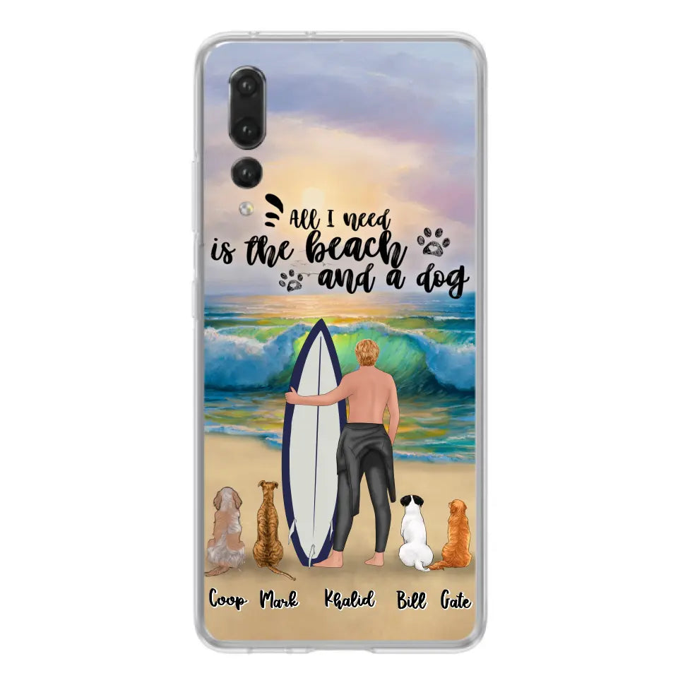 Personalized Surfing Phone Case - Woman/Man With Up to 4 Pets  - Phone Case For Xiaomi, Huawei and Oppo - CCS180