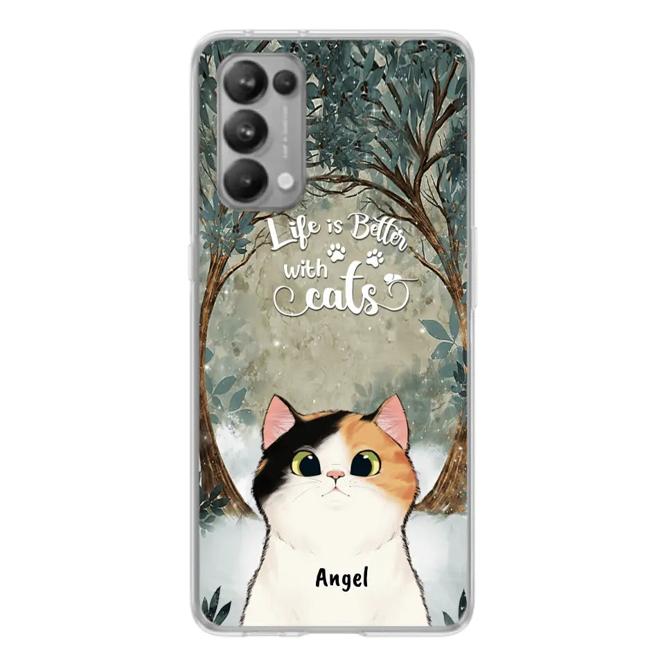 Personalized Cat Phone Case - Up to 6 Cats - Best Gift For Cat Lover - Life Is Better With Cats - Phone Case For  Xiaomi, Oppo And Huawei