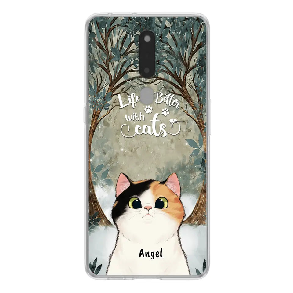 Personalized Cat Phone Case - Up to 6 Cats - Best Gift For Cat Lover - Life Is Better With Cats - Phone Case For  Xiaomi, Oppo And Huawei