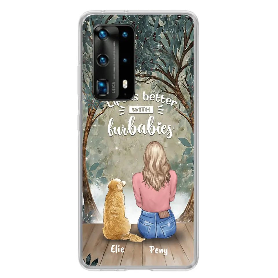 Personalized Pet Mom Phone Case - Girl With Up to 5 Pets - Life Is Better With Furbabies - Case For Xiaomi, Oppo And Huawei