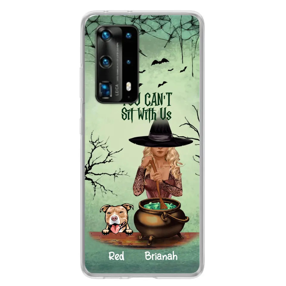 Personalized Dog And Witch Phone Case - Up to 4 Dogs - You Can't Sit With Us - Phone Case For Xiaomi, Huawei and Oppo