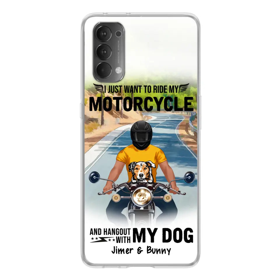 Personalized Dog With Biker Phone Case - Up to 3 Dogs - Gifts For Dog Lover - Hangout With My Dog - Phone Case For Xiaomi, Oppo And Huawei