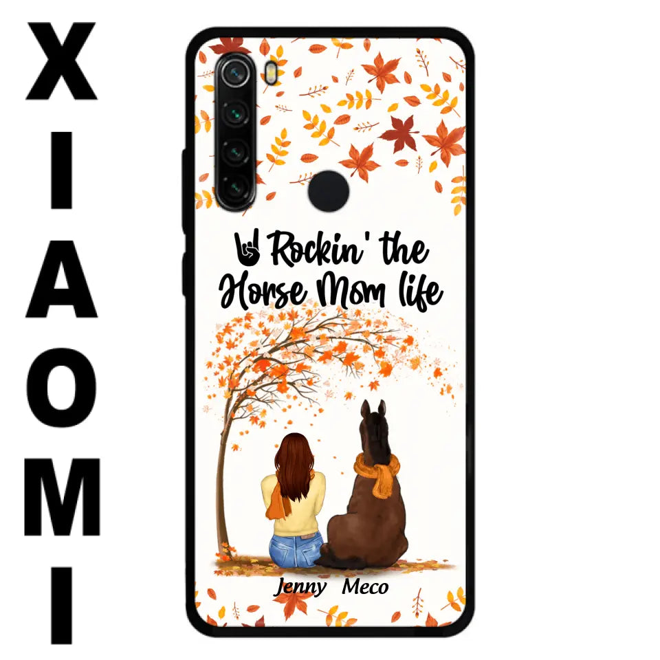 Personalized Horse Mom In Autumn Phone Case - Girl With Up to 3 Horses - Case For Xiaomi, Oppo And Huawei