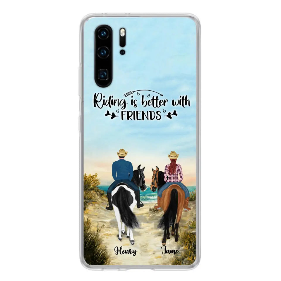 Personalized Friend Riding Horse Phone Case - Best Gift For Horse Lover - Riding Is Better With Friends - Case For Xiaomi, Oppo And Huawei