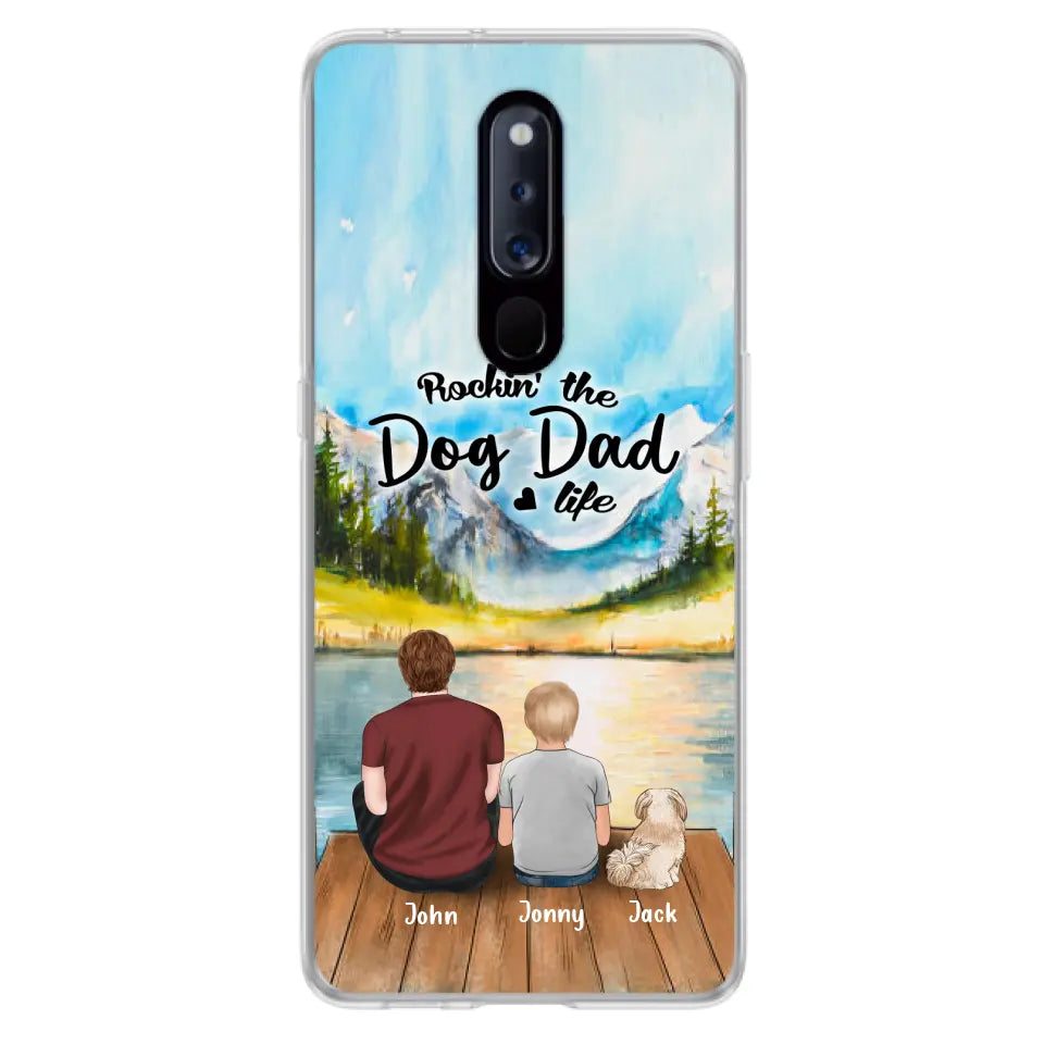 Personalized Dog Mom/Dog Dad Phone Case - Single Mom/Single Dad with 1 Kid and 1 Pet - Rockin' The Dog Dad Life