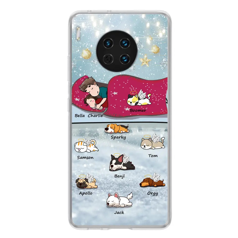 Personalized Couple With Pet Phone Case - Up to 8 Pets - Best Gift For Dog/Cat Lover - Case For Xiaomi, Oppo And Huawei