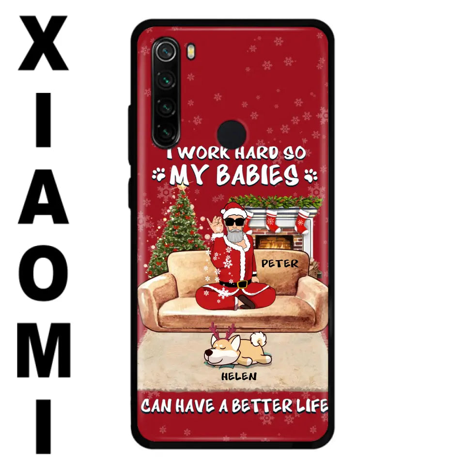 Personalized Christmas Pet Dad Phone Case - Man With Up to 4 Pets - Gift For Cat/ Dog Lover - Case For Xiaomi, Oppo And Huawei