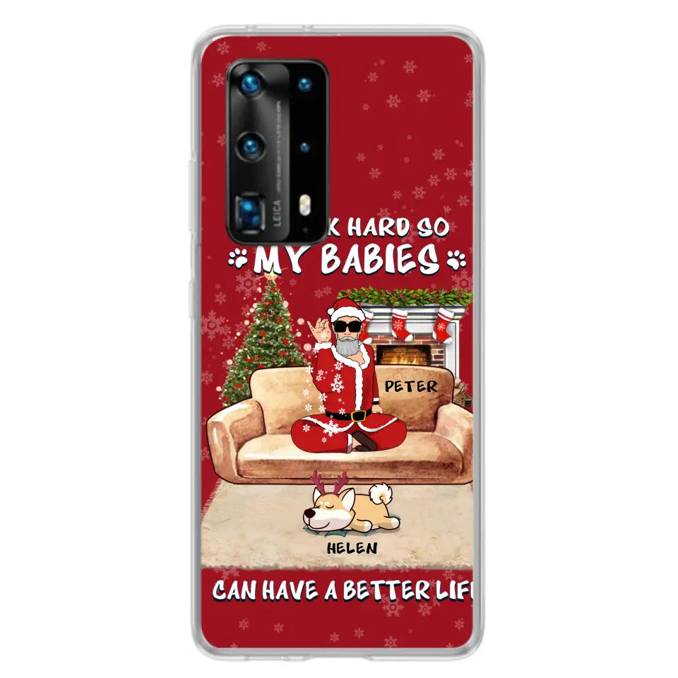 Personalized Christmas Pet Dad Phone Case - Man With Up to 4 Pets - Gift For Cat/ Dog Lover - Case For Xiaomi, Oppo And Huawei