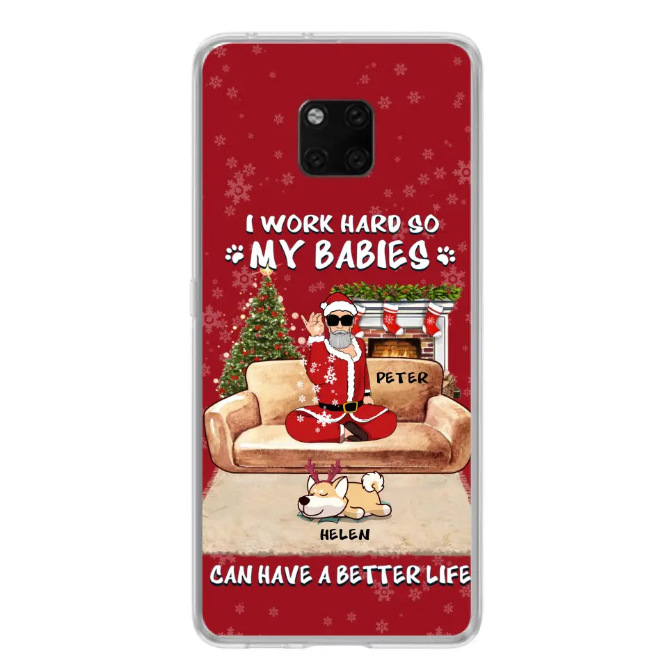 Personalized Christmas Pet Dad Phone Case - Man With Up to 4 Pets - Gift For Cat/ Dog Lover - Case For Xiaomi, Oppo And Huawei