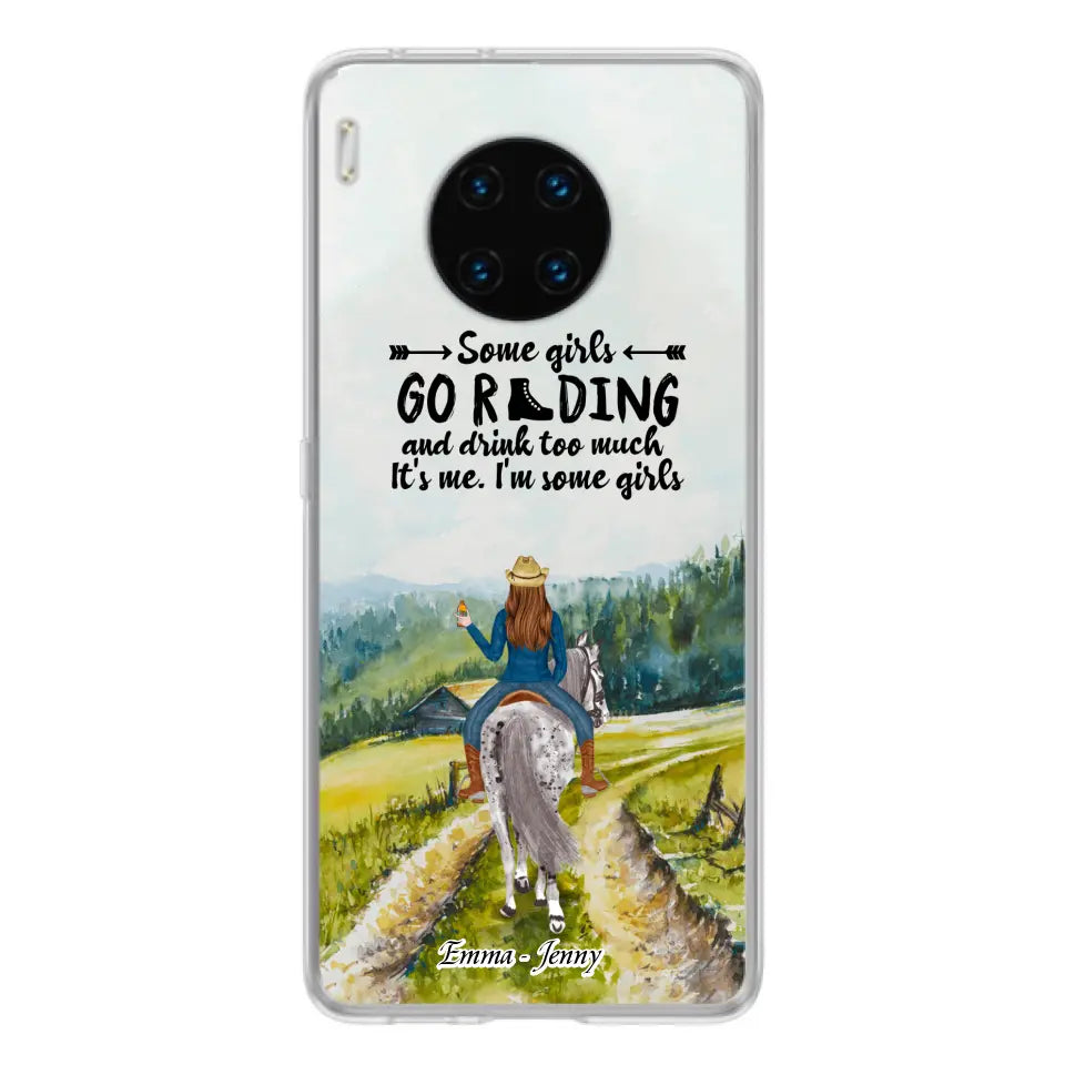 Personalized Riding Horse Phone Case - Up to 2 Girls - Best Gift For Horse Lover/Friends - Some Girls Go Riding And Drink Too Much It's Me - Case For Xiaomi, Huawei & Oppo