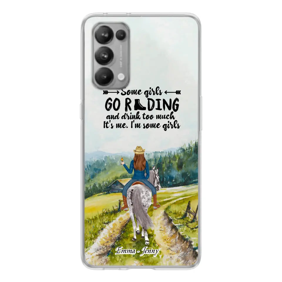 Personalized Riding Horse Phone Case - Up to 2 Girls - Best Gift For Horse Lover/Friends - Some Girls Go Riding And Drink Too Much It's Me - Case For Xiaomi, Huawei & Oppo