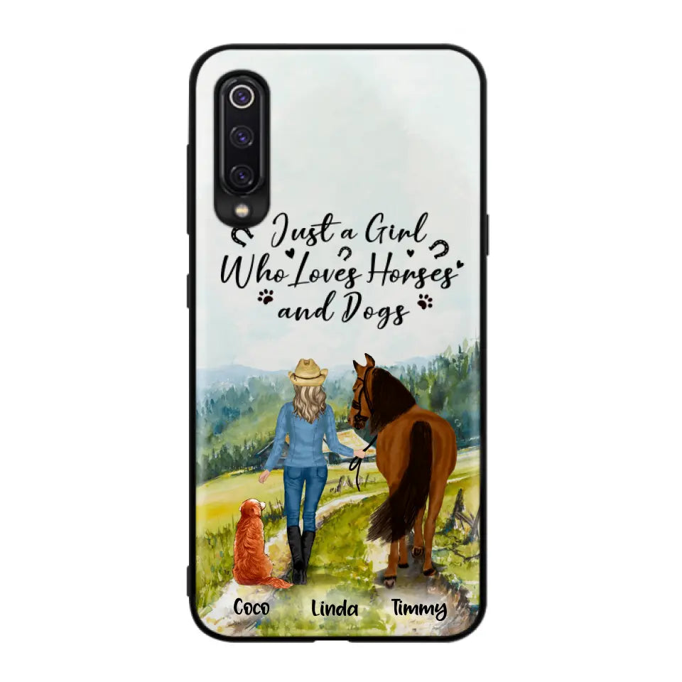 Personalized Horse And Dog Phone Case - Man/Woman/Girl/Boy With Up to 2 Horses And 4 Dogs - Gift For Horse/Dog Lover - Case For Xiaomi, Oppo And Huawei