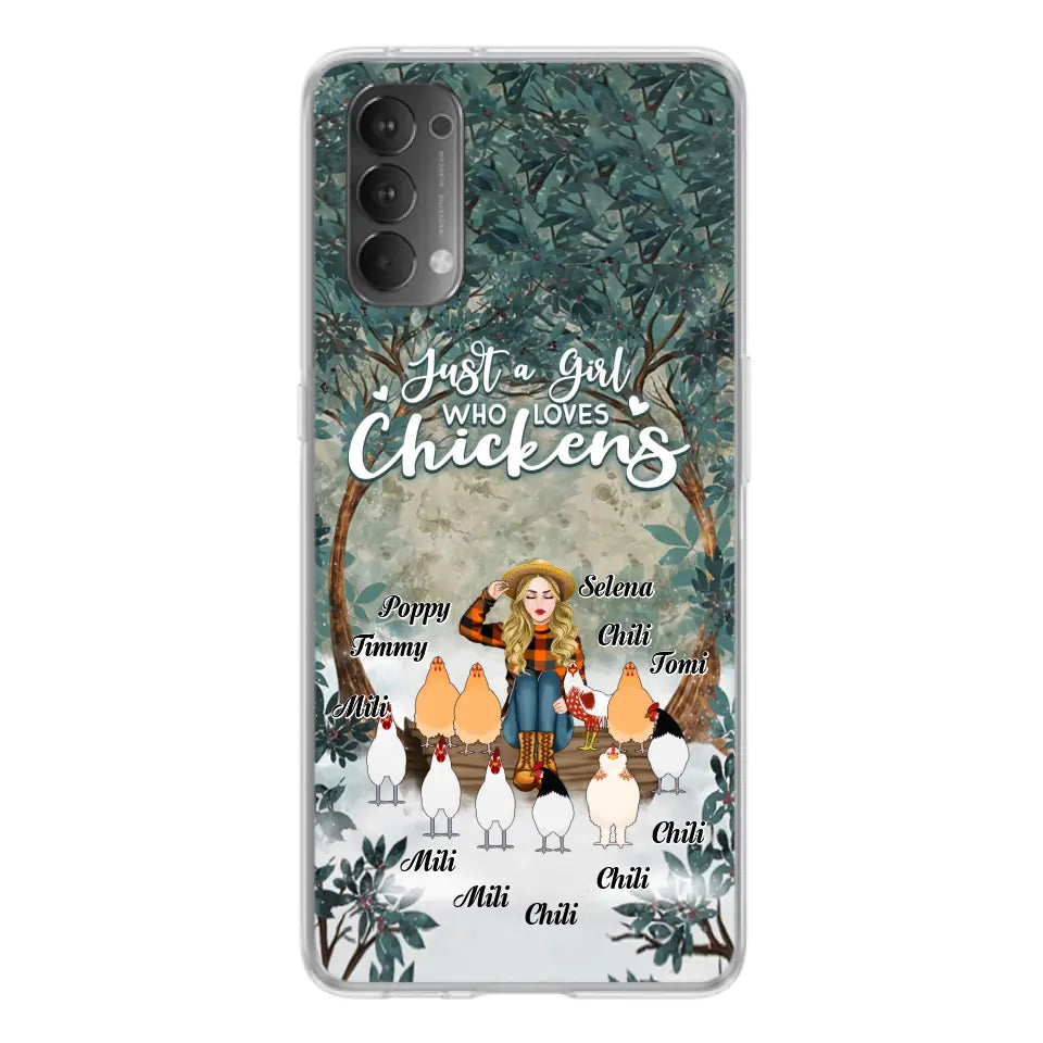 Personalized Just A Girl Who Loves Chickens Phone Case - Girl With Up to 10 Chickens - Case For Xiaomi, Oppo And Huawei