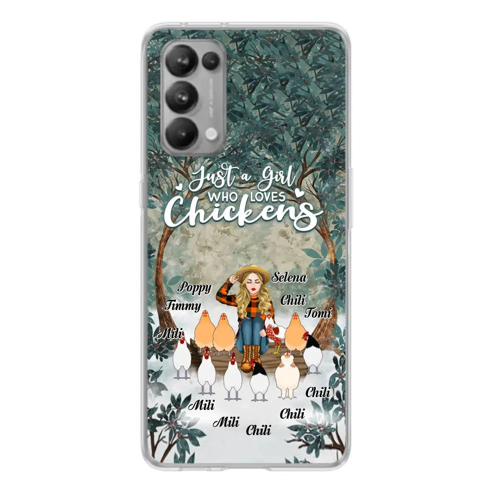 Personalized Just A Girl Who Loves Chickens Phone Case - Girl With Up to 10 Chickens - Case For Xiaomi, Oppo And Huawei