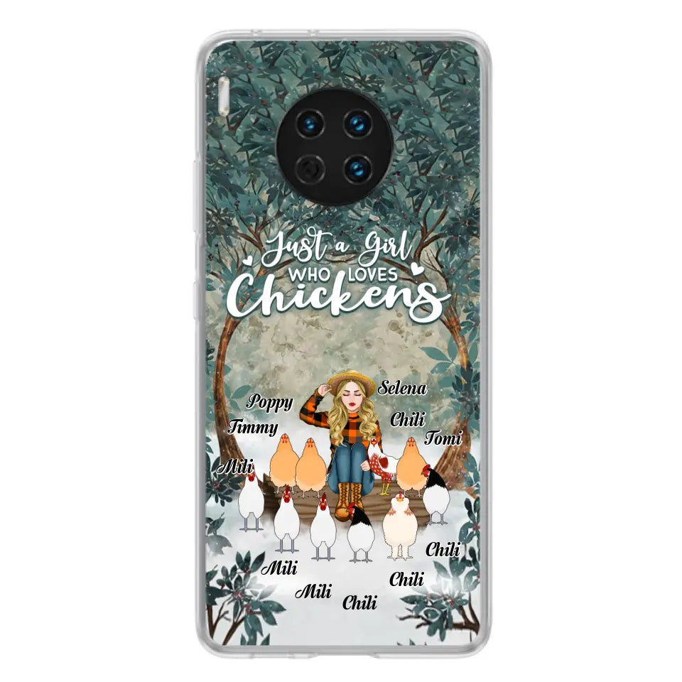 Personalized Just A Girl Who Loves Chickens Phone Case - Girl With Up to 10 Chickens - Case For Xiaomi, Oppo And Huawei