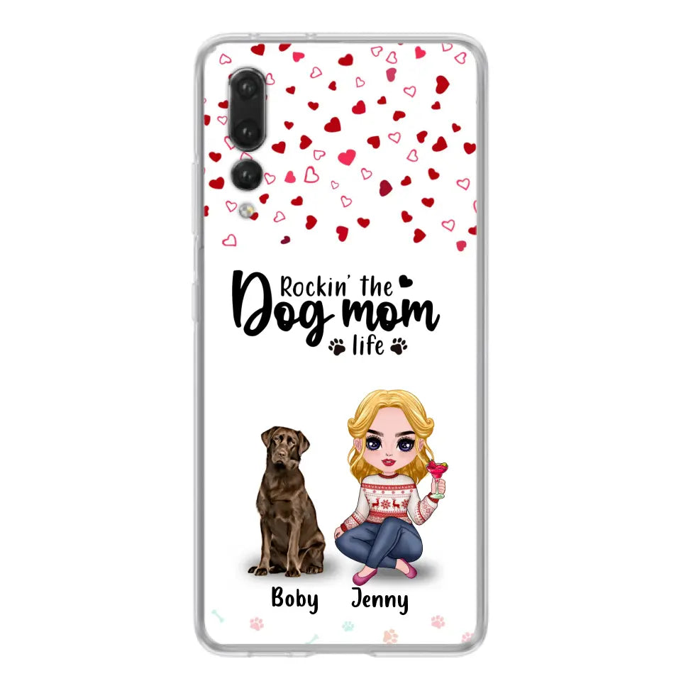 Personalized Dog Mom Front Phone Case - Up to 5 Dogs - Gift Idea For Dog Lover - Rockin' The Dog Mom Life - Case For Xiaomi, Oppo And Huawei