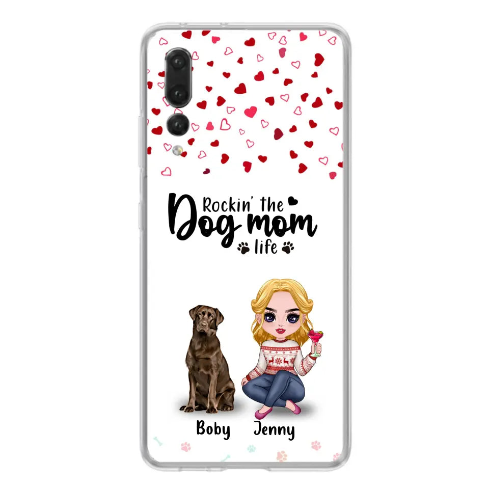 Personalized Dog Mom Front Phone Case - Up to 5 Dogs - Gift Idea For Dog Lover - Rockin' The Dog Mom Life - Case For Xiaomi, Oppo And Huawei