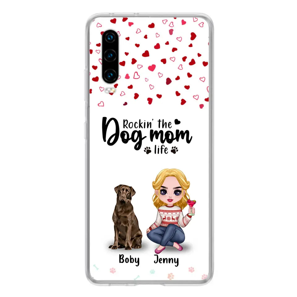 Personalized Dog Mom Front Phone Case - Up to 5 Dogs - Gift Idea For Dog Lover - Rockin' The Dog Mom Life - Case For Xiaomi, Oppo And Huawei
