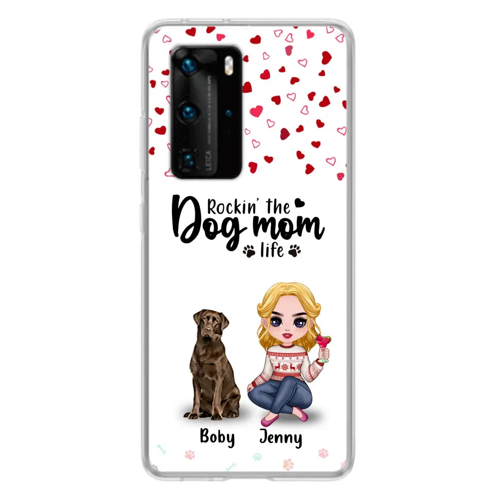 Personalized Dog Mom Front Phone Case - Up to 5 Dogs - Gift Idea For Dog Lover - Rockin' The Dog Mom Life - Case For Xiaomi, Oppo And Huawei
