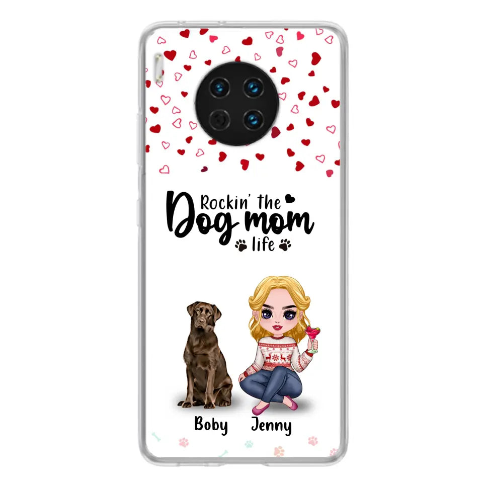 Personalized Dog Mom Front Phone Case - Up to 5 Dogs - Gift Idea For Dog Lover - Rockin' The Dog Mom Life - Case For Xiaomi, Oppo And Huawei
