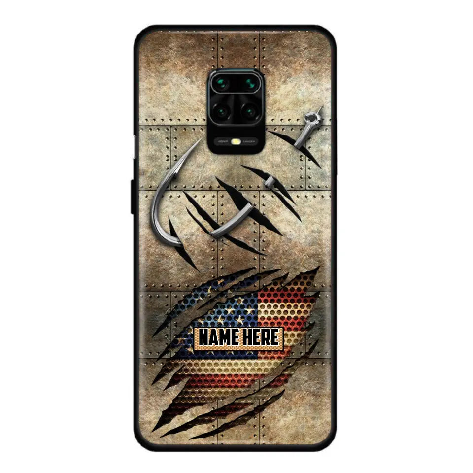 Custom Personalized Fishing America Flag Phone Case - Gift Idea For Fishing Lover - Case For Xiaomi. Oppo And Huawei