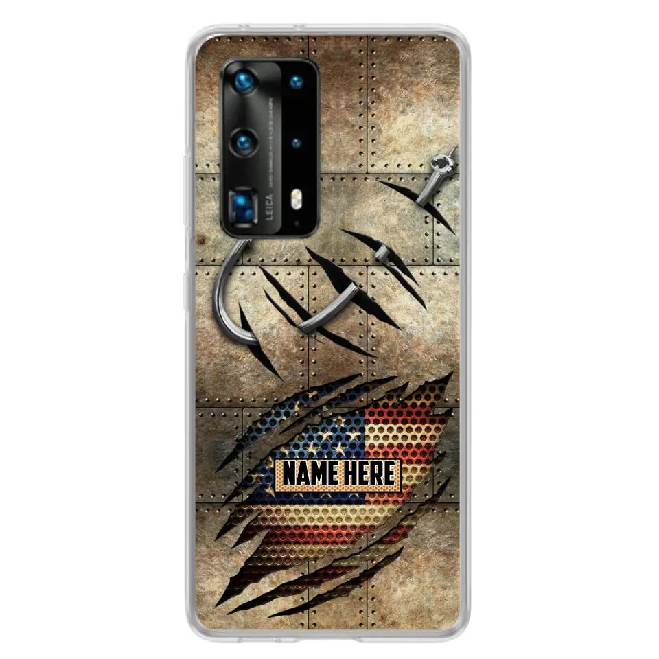 Custom Personalized Fishing America Flag Phone Case - Gift Idea For Fishing Lover - Case For Xiaomi. Oppo And Huawei