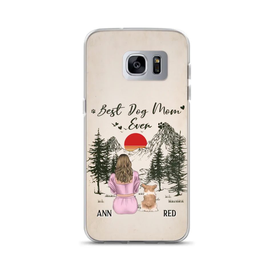 Custom Personalized Dog Mom Phone Case - Upto 4 Dogs - Mother's Day Gift Idea Dog Lovers - Best Dog Mom Ever - Case For iPhone/Samsung