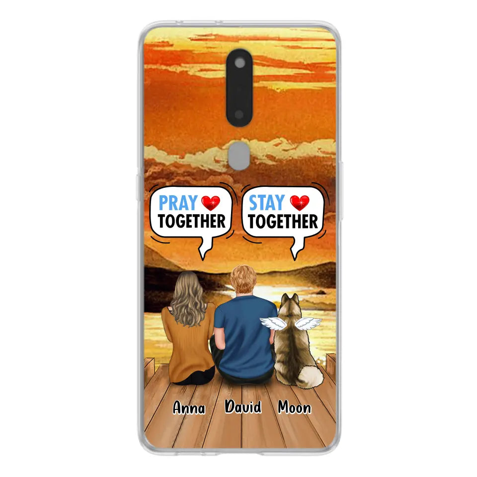 Personalized Couple With Pet Phone Case - Couple With Up to 2 Pets - Gift Idea For Dog/Cat Lover - Pray Together Stay Together - Case For Xiaomi, Oppo And Huawei