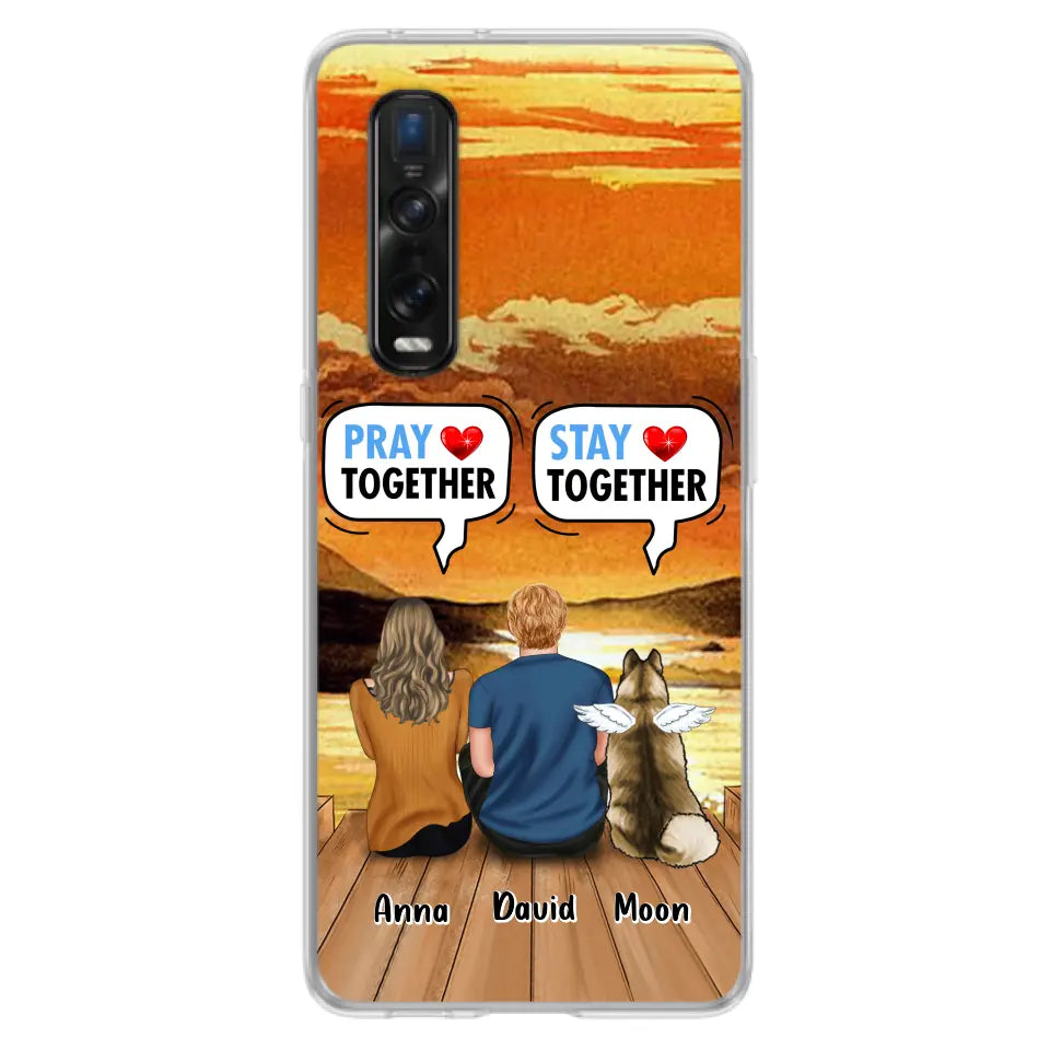 Personalized Couple With Pet Phone Case - Couple With Up to 2 Pets - Gift Idea For Dog/Cat Lover - Pray Together Stay Together - Case For Xiaomi, Oppo And Huawei