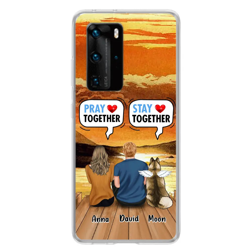 Personalized Couple With Pet Phone Case - Couple With Up to 2 Pets - Gift Idea For Dog/Cat Lover - Pray Together Stay Together - Case For Xiaomi, Oppo And Huawei