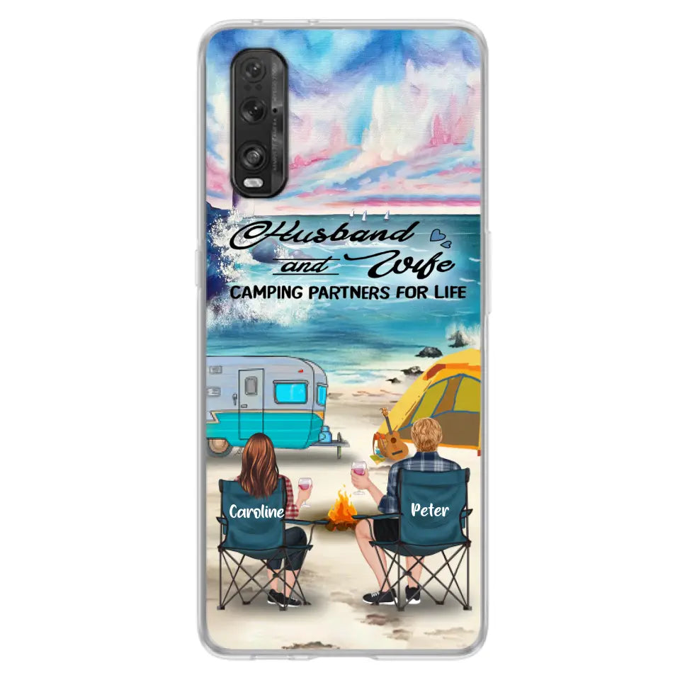 Personalized Beach Camping Phone Case - Couple/Parents With Up to 3 Kids And 3 Pets - Gift Idea For Camping Lover - Case For Xiaomi, Oppo And Huawei