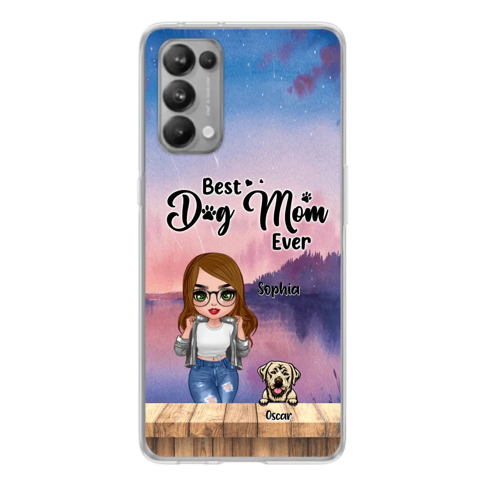 Personalized Dog Mom Chibi Front Phone Case - Gifts For Dog Lover With Up to 4 Dogs - Best Dog Mom Ever - Case For Xiaomi, Oppo And Huawei