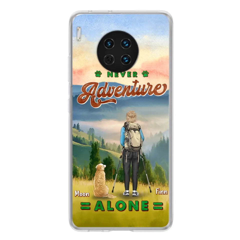 Personalized Solo Hiking With Dogs Phone Case - Woman/Man With Up to 4 Dogs - Gift Idea For Hiking Lovers - Cases For Oppo, Xiaomi And Huawei