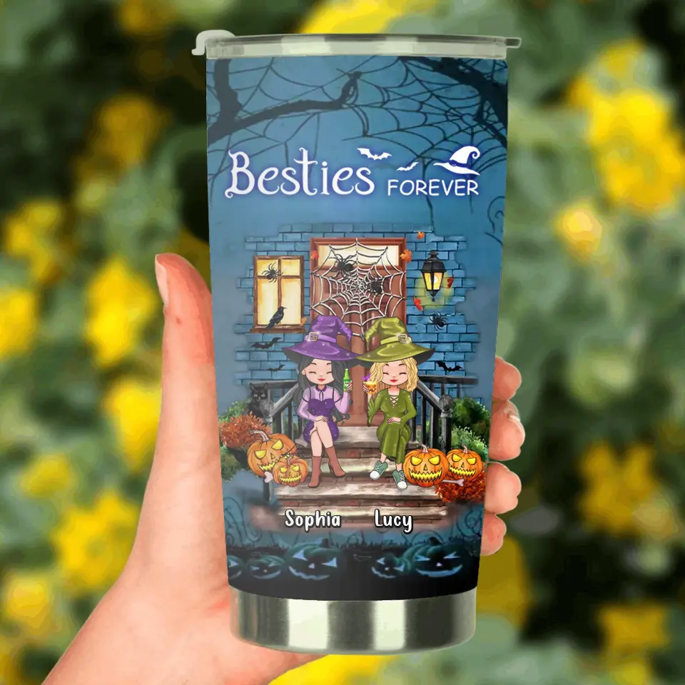Personalized Halloween Friend Tumbler - Up to 5 Friends - Halloween Gift Idea for Friends/Sisters - Besties Forever