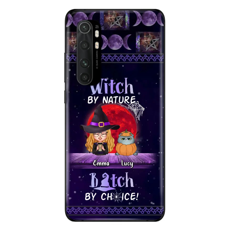 Personalized Witch Phone Case - Up to 6 Cats/Dogs - Halloween Gift Idea For Cat/Dog Lovers/Friends - Case for Xiaomi, Huawei & Oppo