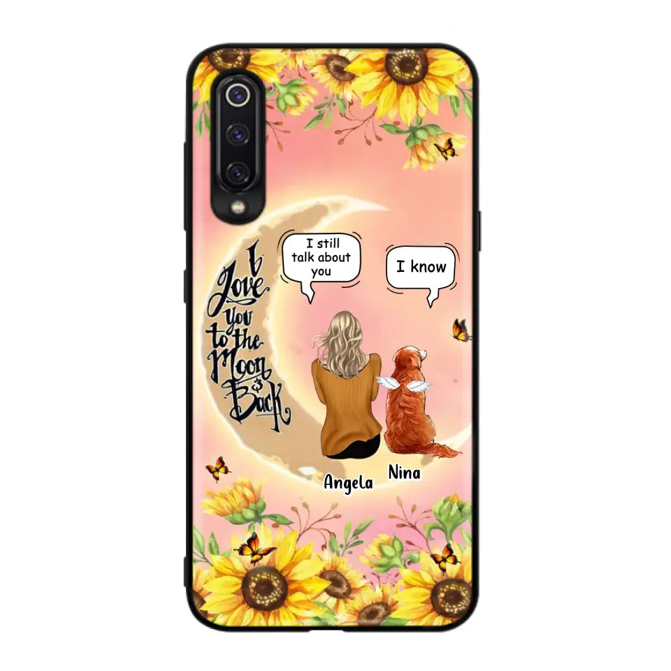Custom Memorial Pet Sunflower Phone Case - Adult/Couple With Up to 4 Pets - Memorial Gift Idea For Dog/Cat Lovers - I Love You To The Moon & Back - Case For Xiaomi, Oppo And Huawei