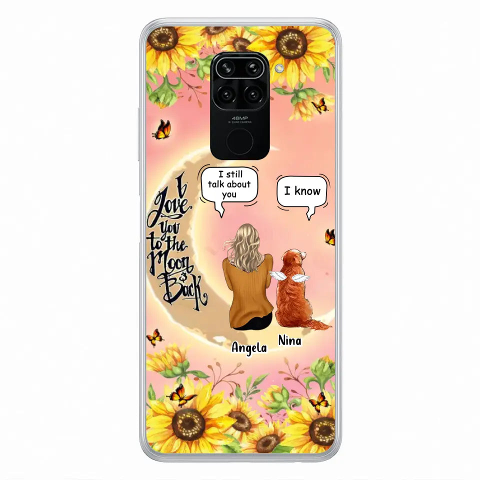 Custom Memorial Pet Sunflower Phone Case - Adult/Couple With Up to 4 Pets - Memorial Gift Idea For Dog/Cat Lovers - I Love You To The Moon & Back - Case For Xiaomi, Oppo And Huawei