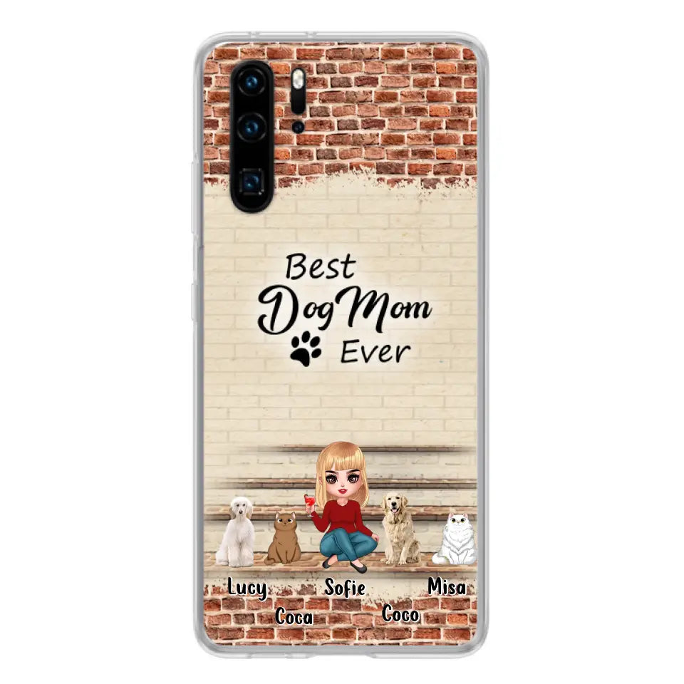 Personalized Dog/Cat Mom Phone Case - Gift Idea For Dog/Cat Lovers/Mother's Day - Up to 3 Dogs/Cats - Best Dog Mom Ever - Cases Oppo/Xiaomi/Huawei