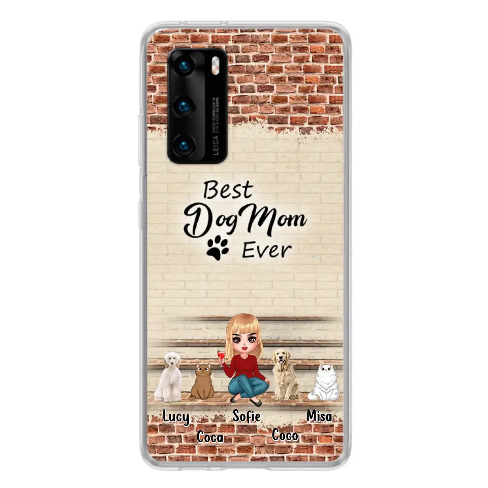 Personalized Dog/Cat Mom Phone Case - Gift Idea For Dog/Cat Lovers/Mother's Day - Up to 3 Dogs/Cats - Best Dog Mom Ever - Cases Oppo/Xiaomi/Huawei