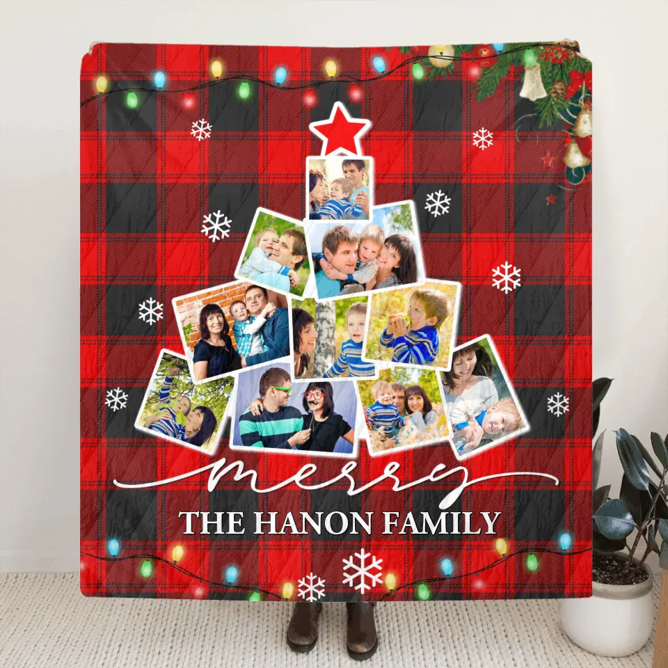 Personalized Christmas Family Tree Blanket - Best Gift For The Whole Family