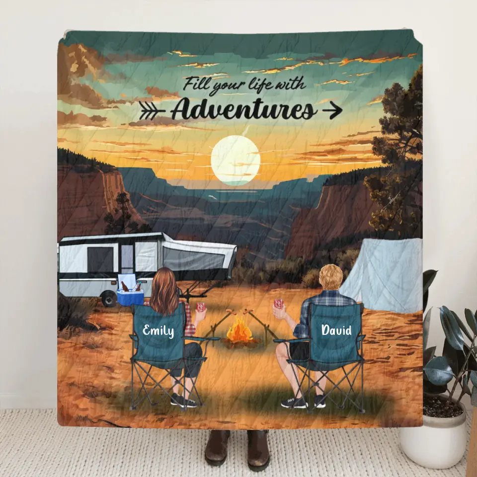 Personalized Camping Grand Canyon National Park Quilt/Fleece Blanket - Full Option - Best Gift For Camping Lovers - Fill Your Life With Adventures